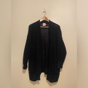 WHISPER BY BRODIE Women's Black Open Knit Cardigan Sweater. Size Xs